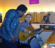 Sandile and Demi back stage