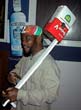 John Gcaba with nDloko Blue Bottles